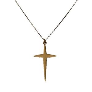 Sarah Coventry Cross Pendant Necklace 1970’s Delicate  Gold tone 17.5 in